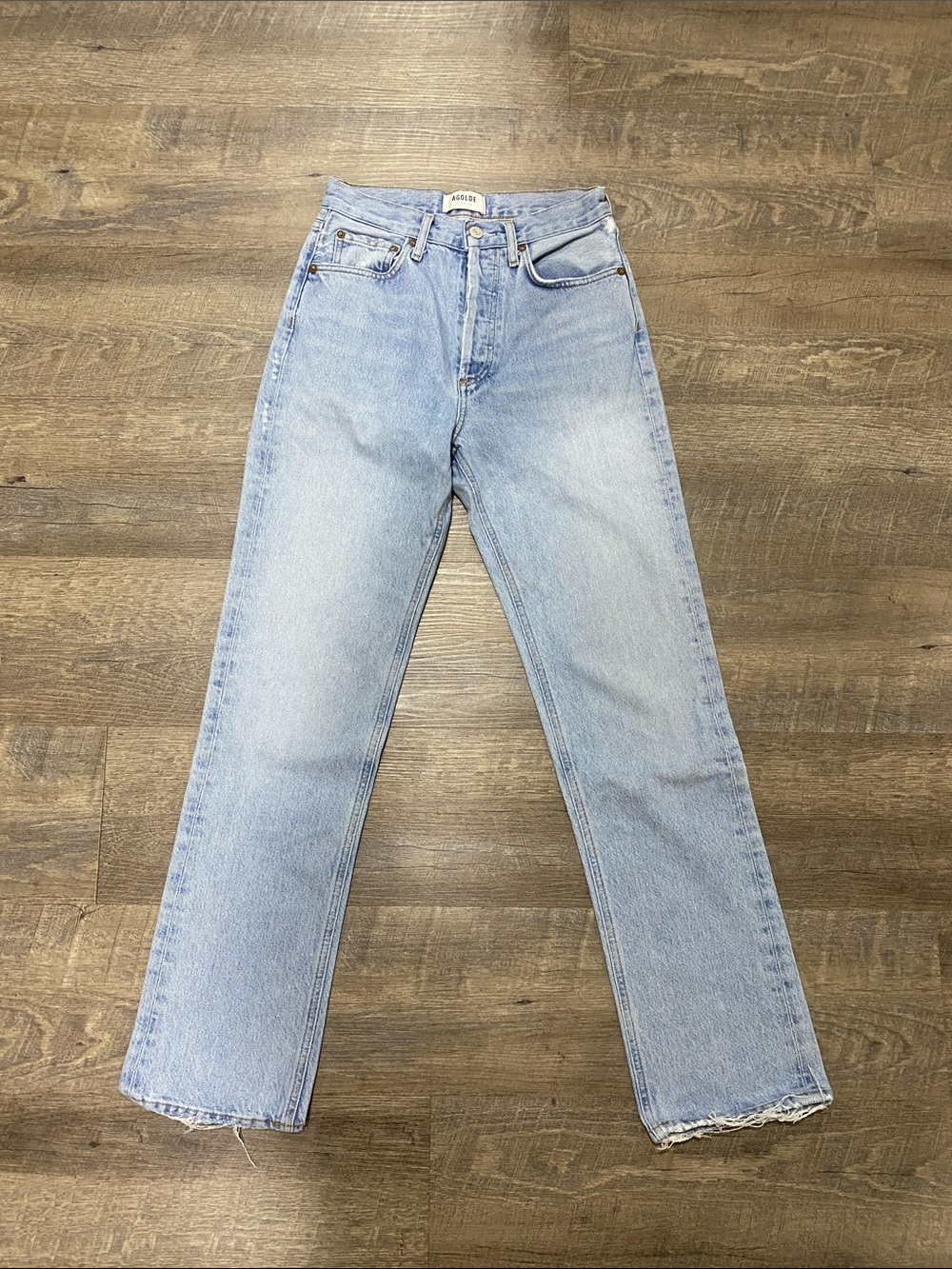 Agolde Light Wash Straight Leg Jeans